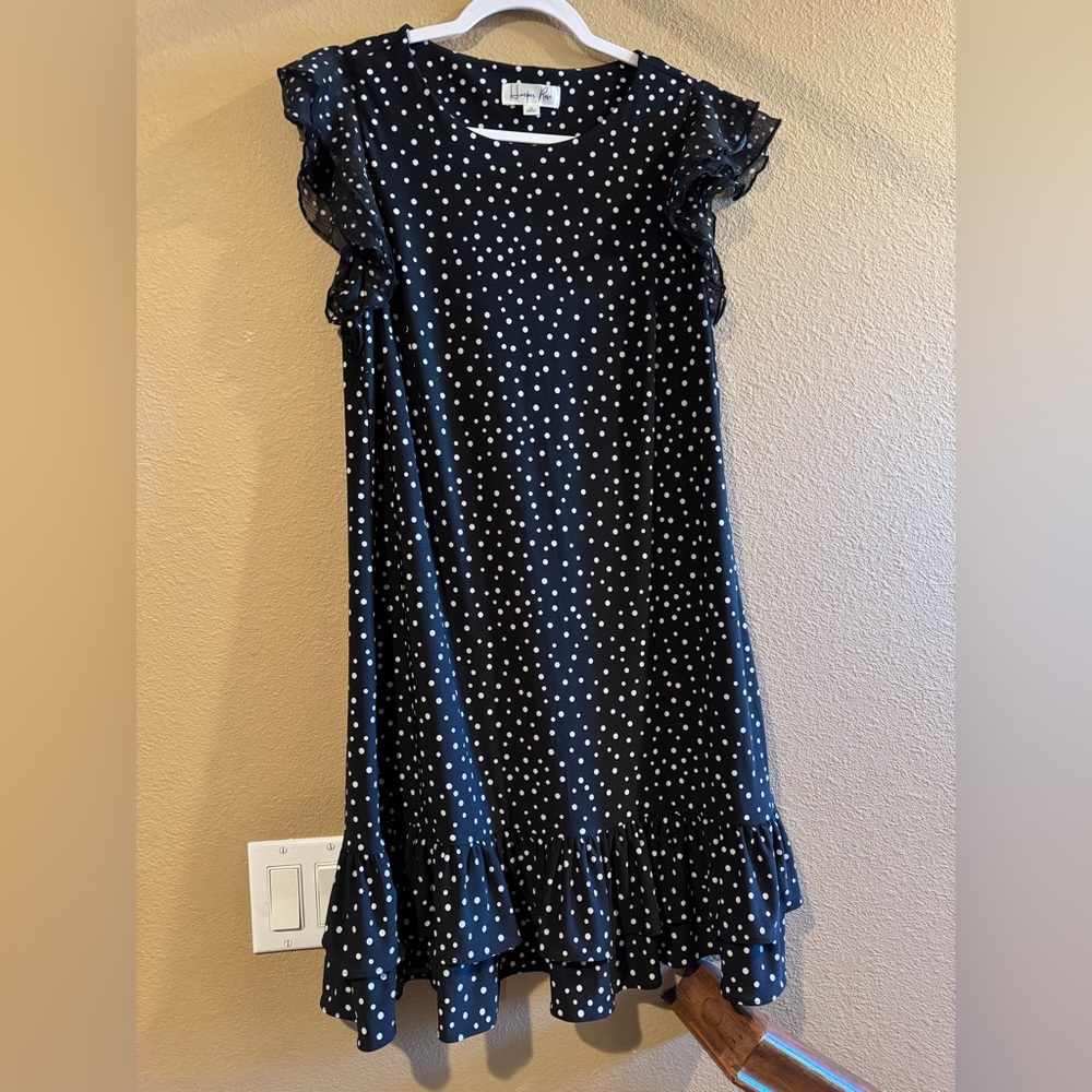 Harper Rose Black and White Polka Dot Dress